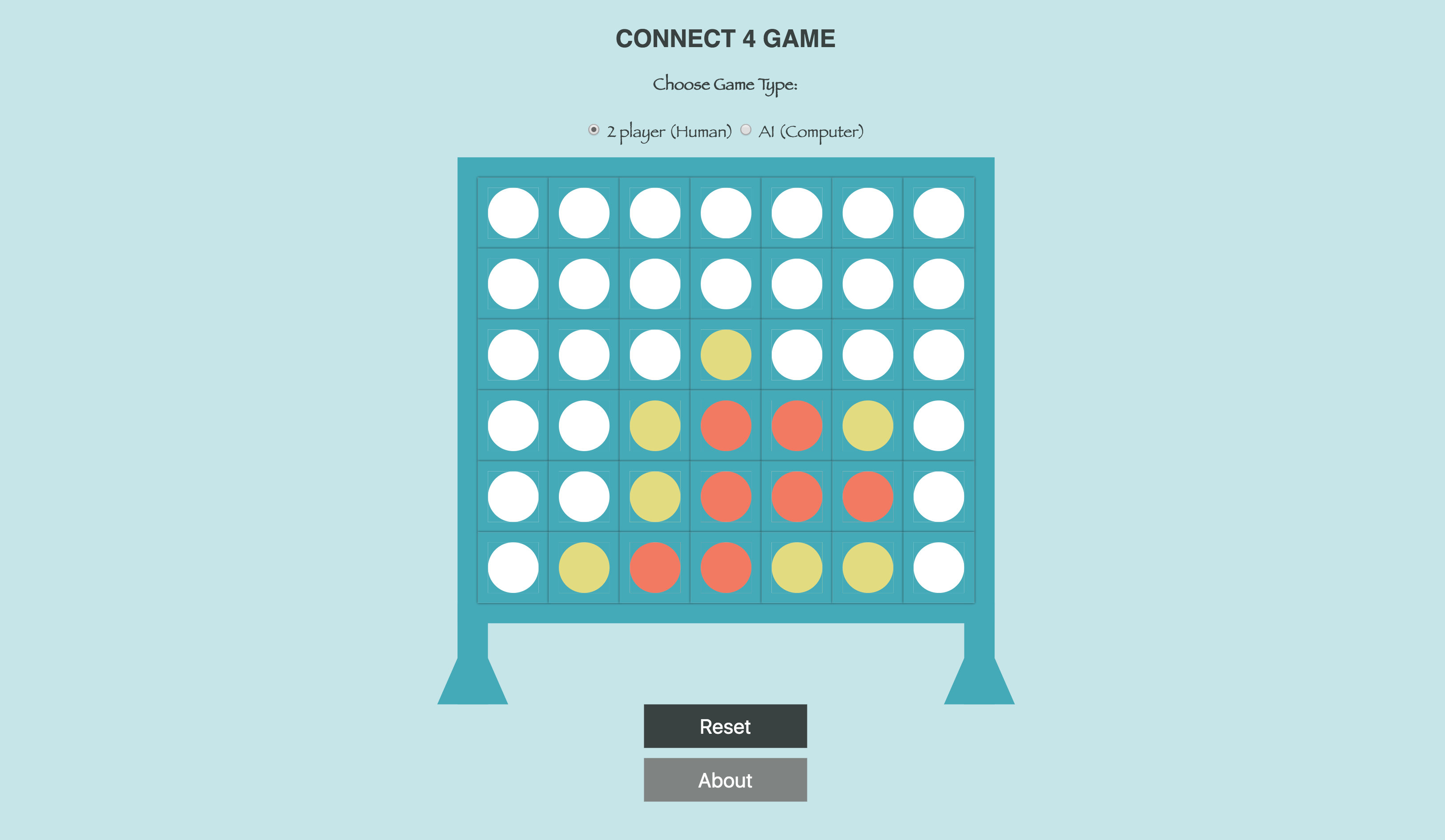 Connect 4 Game ①  ⇤ⒻULL⇥  Screen View  🖥️